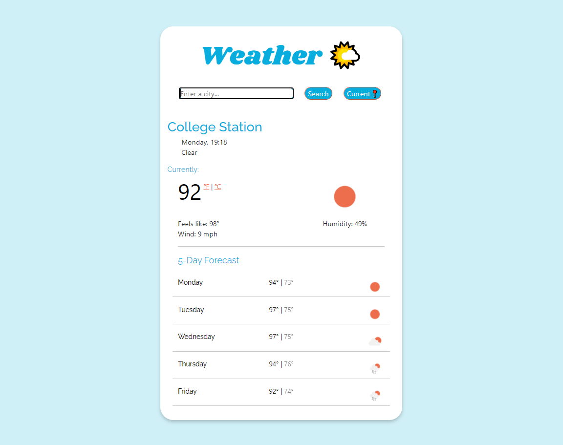 Weather project preview